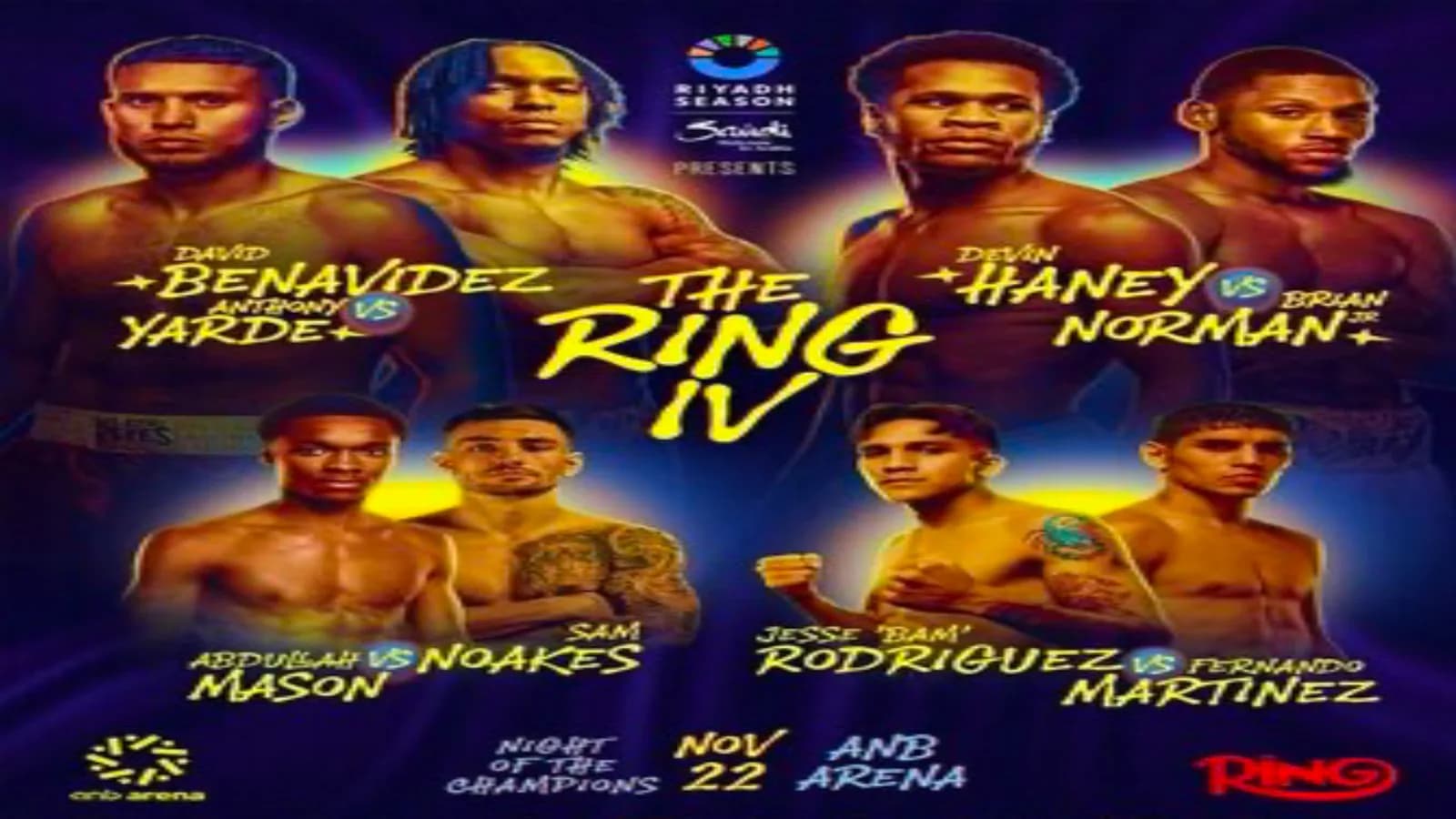 La Notte dei Campioni Riad 2025: Rodriguez, Benavidez, Haney
