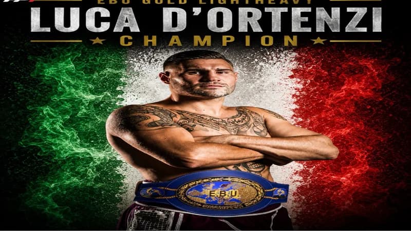 Luca D’Ortenzi campione europeo mediomassimi: impresa storica a Guidonia